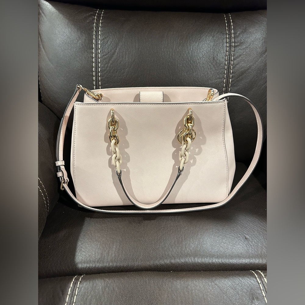 Michael Kors Satchel Pale Pink Gold Chain Bag Leather